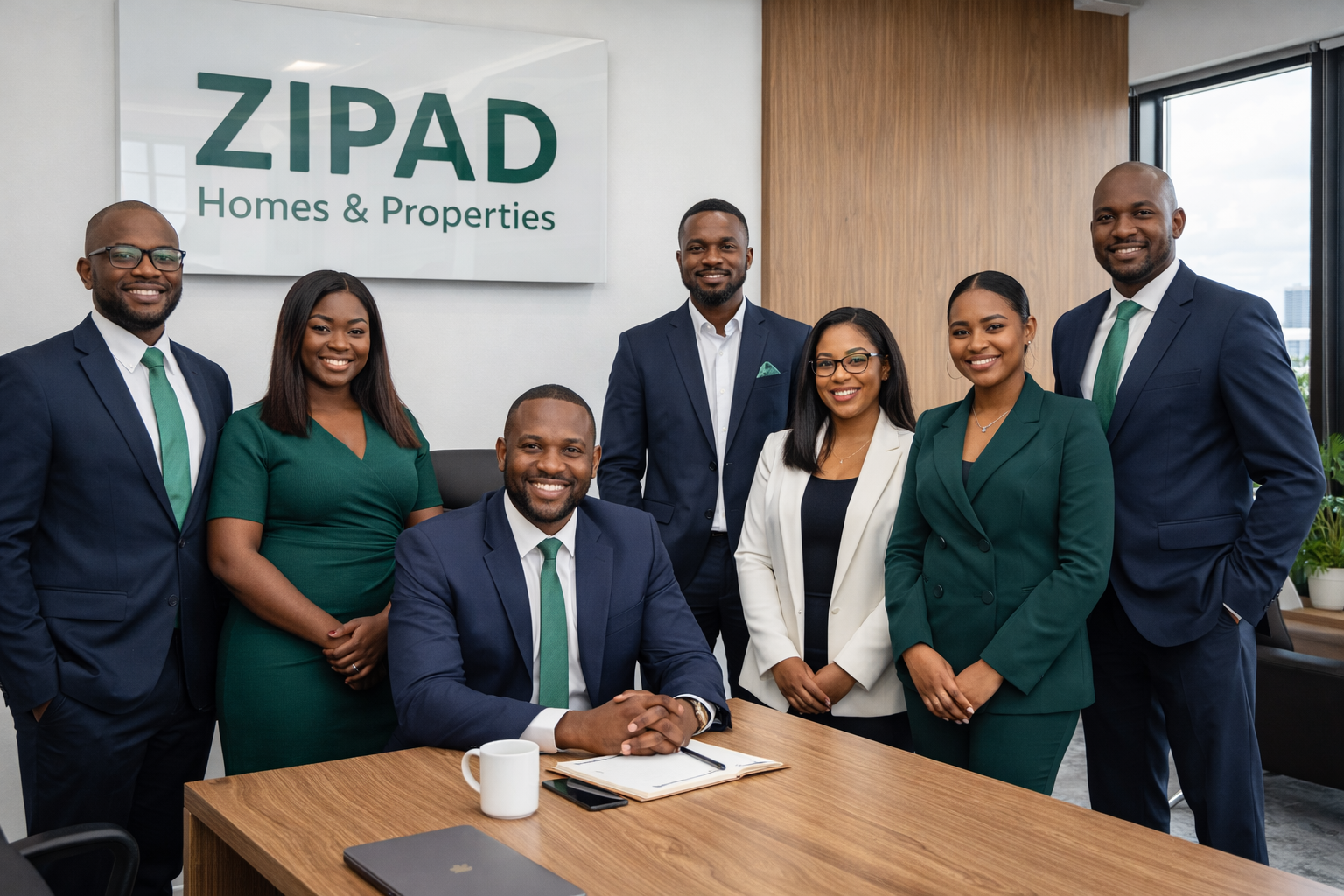ZIPAD professional real estate team in modern office